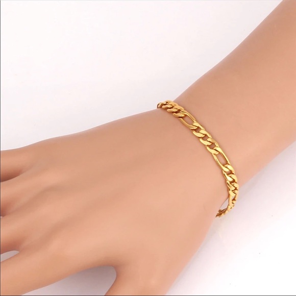 Bundle 18k gold plated chain and bracelet - Picture 3 of 3